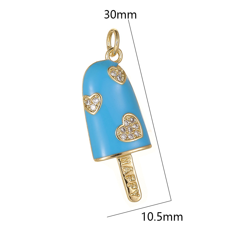 1 Piece Copper Zircon Ice Cream Pendant display picture 1