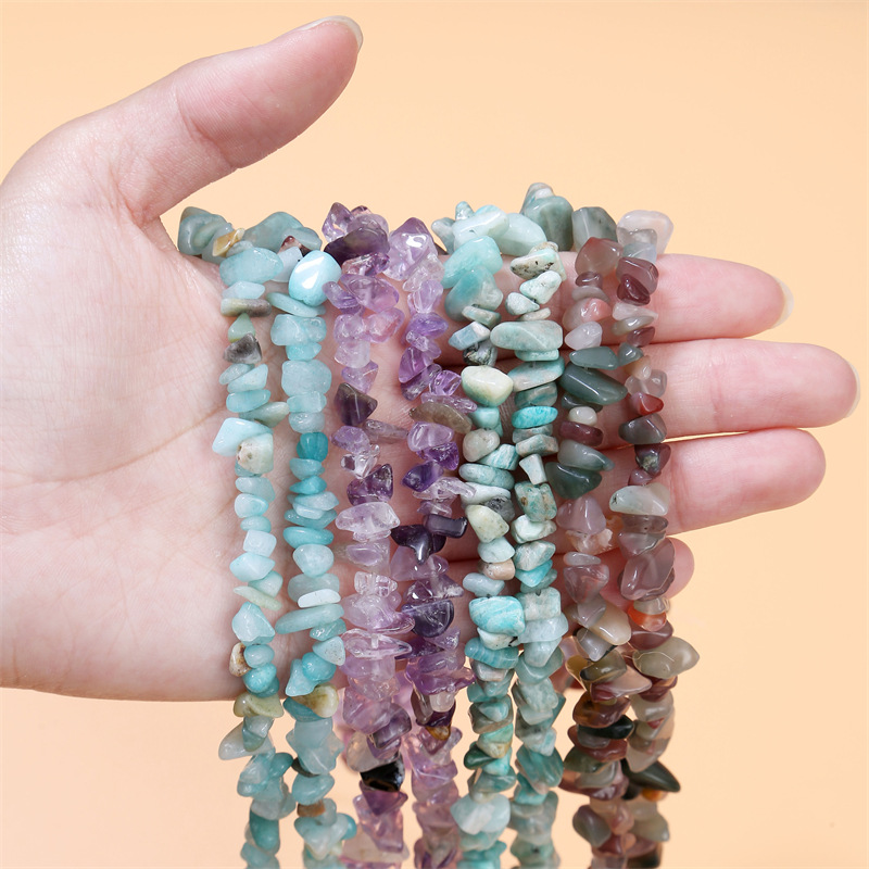 Organic agate beaded bracelet handmade