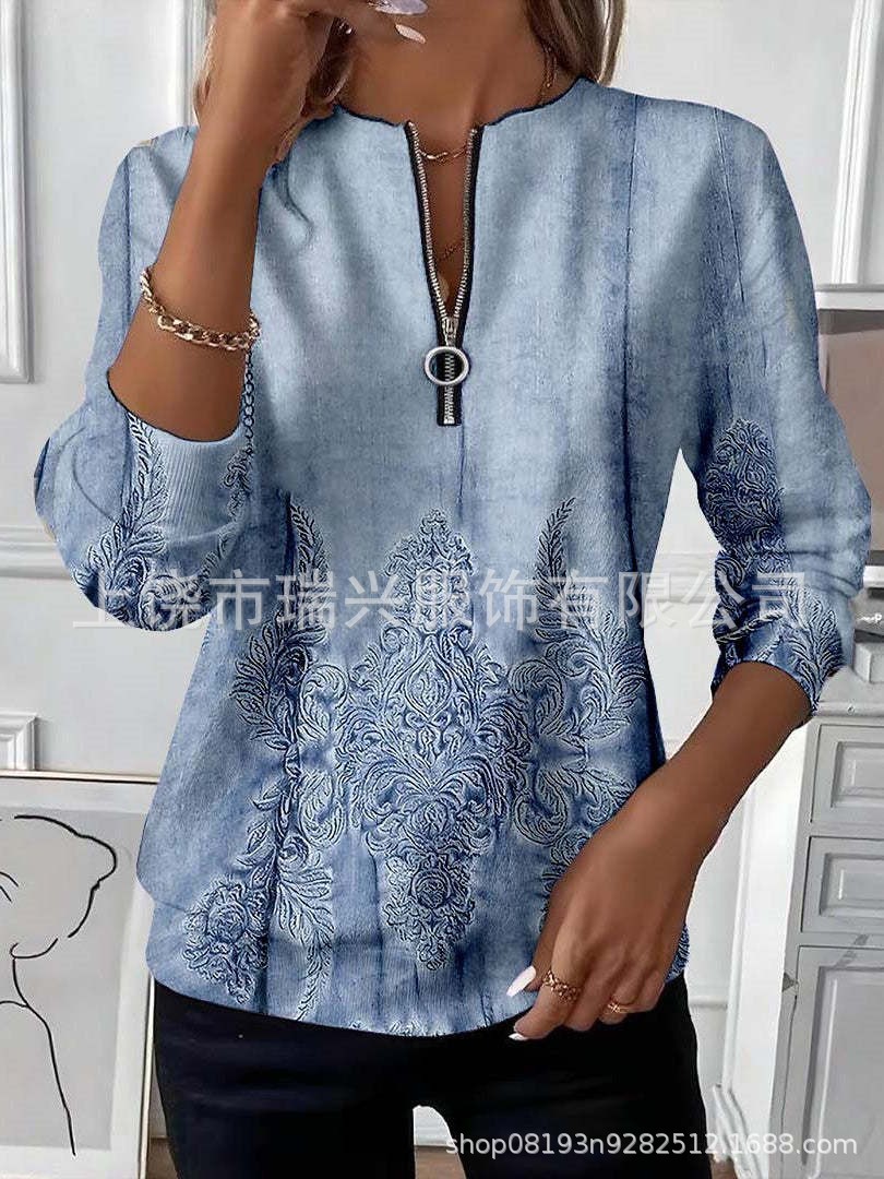 Sudadera Casual de Manga Larga con Estampado para Mujer de Spandex para Uso Diario