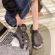 Internet celebrity slippers metal heightened platform Paris hole shoes women's summer 2023 Summer new breathable outerwear sandals