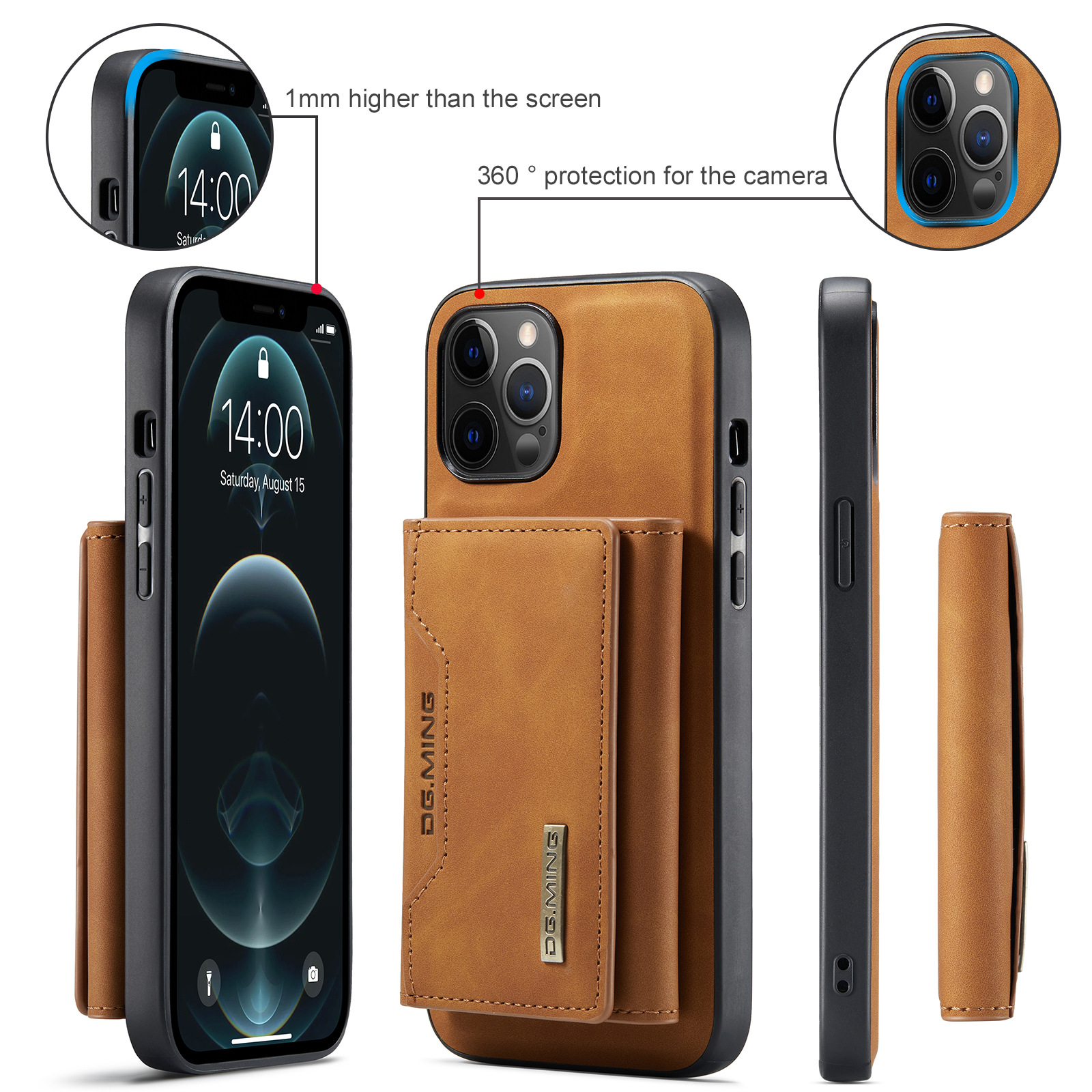 M2 Handyhülle für iPhone13 Magnetkartentasche iP12 Pro Max Magnet Split Wallet Schutzhülle aus Leder_voghion.com