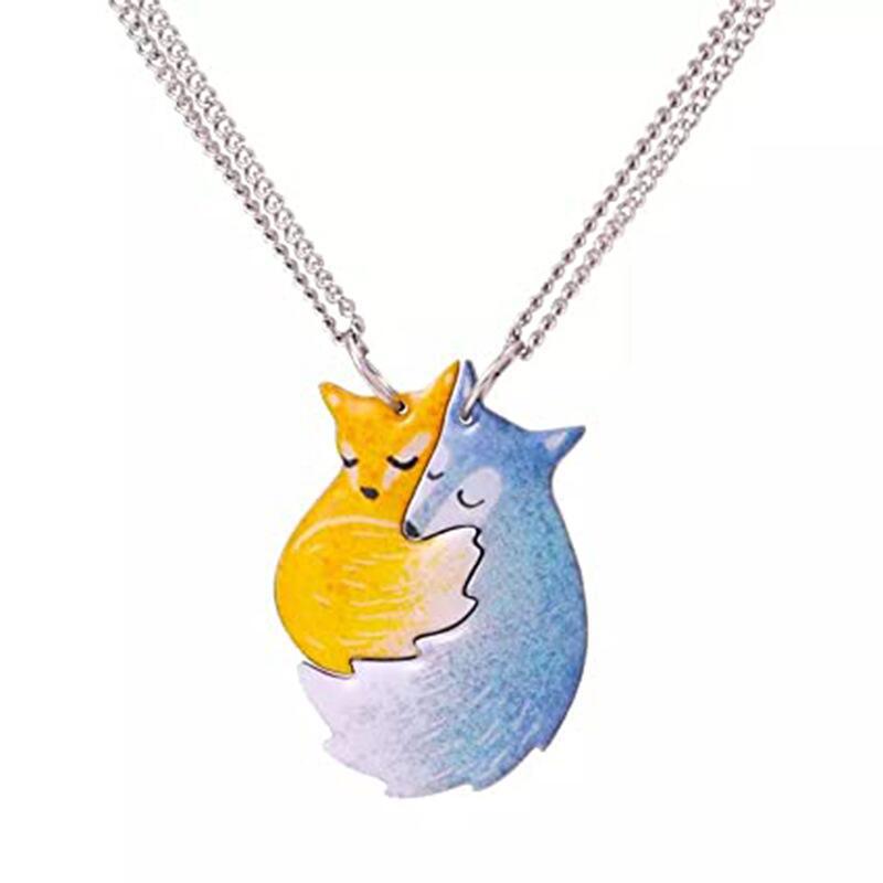 Cute Fox Stainless Steel Pendant Necklace In Bulk display picture 3