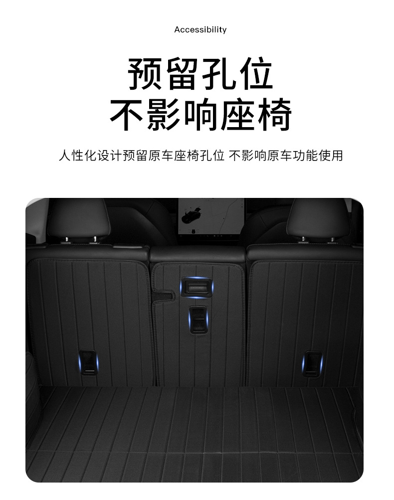 Suitable for the New Model 3Yyl Tesla Integrated Trunk Mat, Full Coverage Backrest Trunk Mat, Trunk Mat Wholesale
