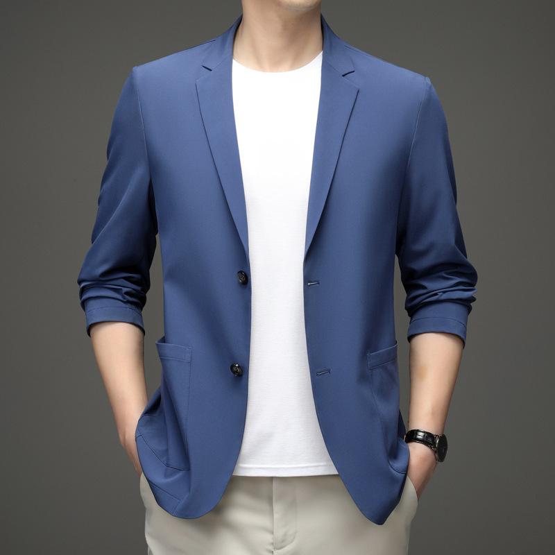 Brand High-End Summer Ice Silk Sunscreen Suit Men's Light Casual Small Suit High-End Seamless Single Suit Jacket