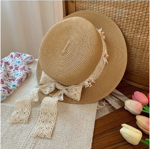 Sombrero de pescador de ala grande de verano sombrero rojo neto femenino sombrero de paja de vacaciones de playa sombrero de sol protección solar sombra de sol sombrero de paja moda femenina