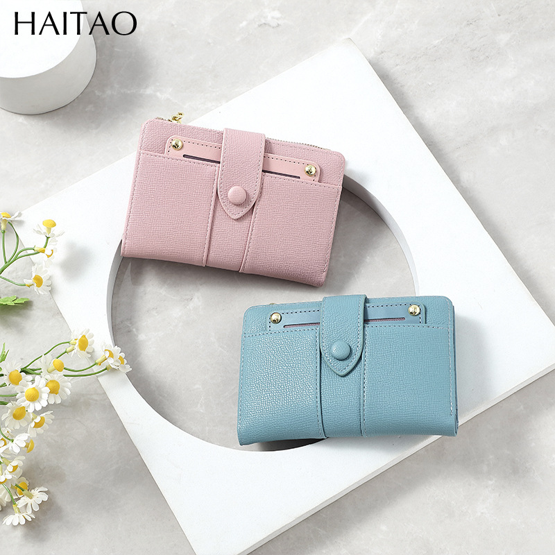 Nueva cartera de mujeres bolsas de tarjetas de color sólido2024 mujeres de alto nivel sentido transfronterizo cremallera bolsas de cambio fuente fabricante