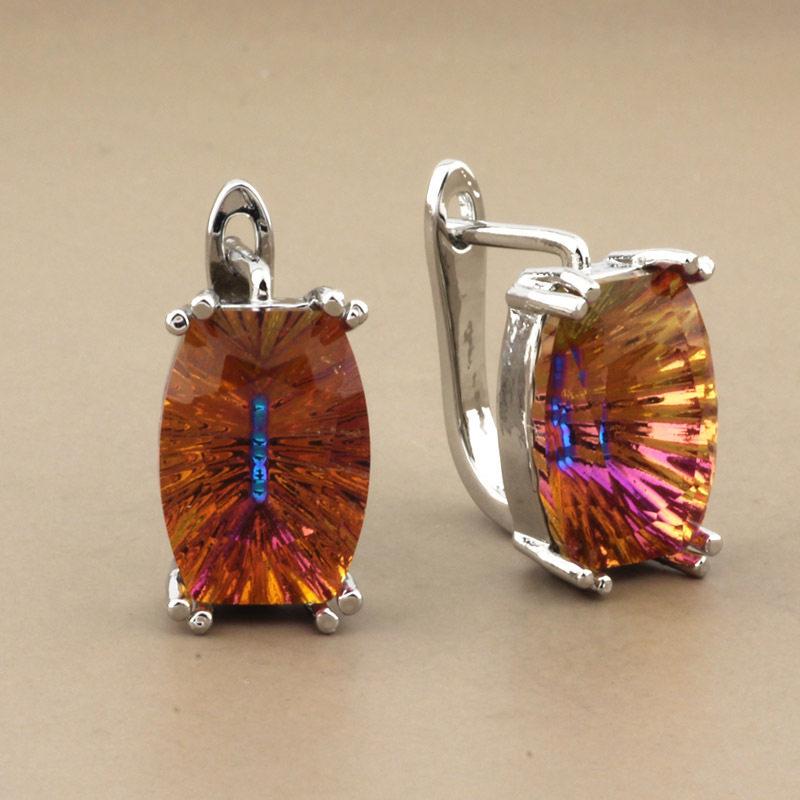 Nueva Venta caliente transfronteriza europea y americana de lujo exquisito cristal brillante color rosa oro oído hebilla pendientes mujer fábrica al por mayor