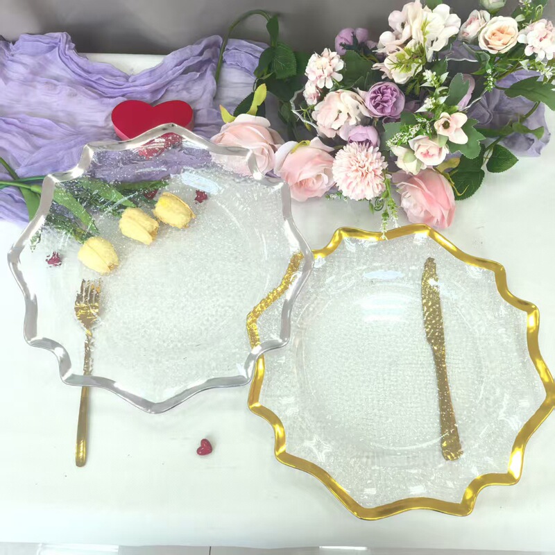 Charger Plates Octagonal Transparent Decorative Plates Hotel Wedding Party Fruit Plate High-Value Tableware Plate Charger Plates Octagonal Transparent Decorative Plates Hotel Wedding Party Fruit Plate High-Value Tableware Plate