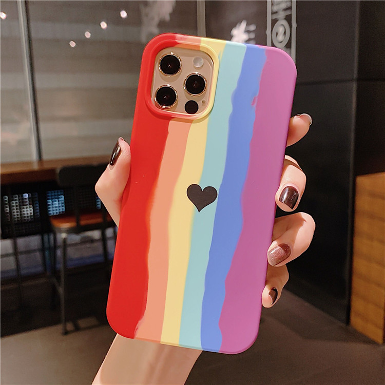 适用全型号全系列硅胶手机壳 防摔防滑保护壳手感好 彩虹手机壳14