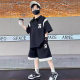 Boys' Summer Short-sleeved suit Handsome Children's 2024 New Children's Summer Western-style POLO Shirt Two-piece Fashionable Set