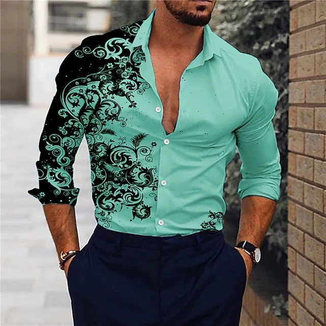 Autumn shirt, 2023, for import, gradient, 3D