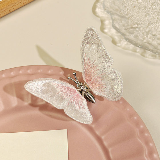 Moving Butterfly Hairpin Car Embroidery Summer Children's Cute Girl's Antique Headwear Hair Accessories Hanfu Hairpin