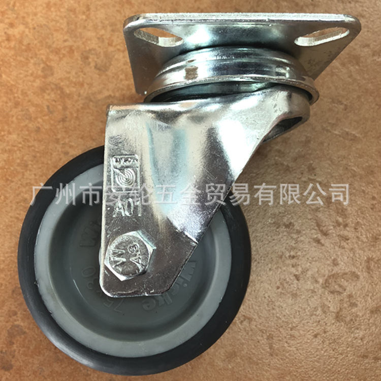 德国WICKE威卡万向脚轮3寸TPR胎面聚丙烯轮芯75mm活动滑轮168924