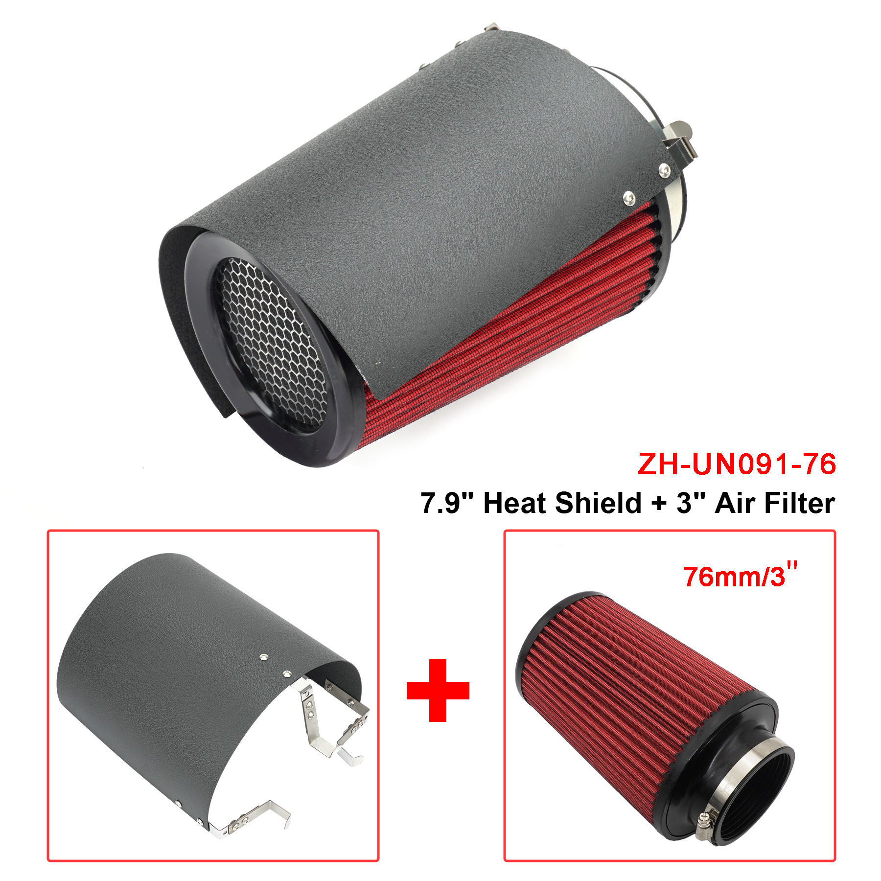 Car air intake modified winter mushroom head air filter heat shield stainless steel universal windshield protective cover adjustable