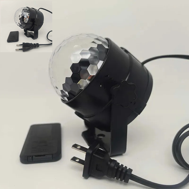Bola Mágica LED Giratoria con Control Remoto Transfronterizo, Luz Láser Colorida, Bola Mágica de Cristal para KTV, Luz Láser para Atmósfera de Escenario