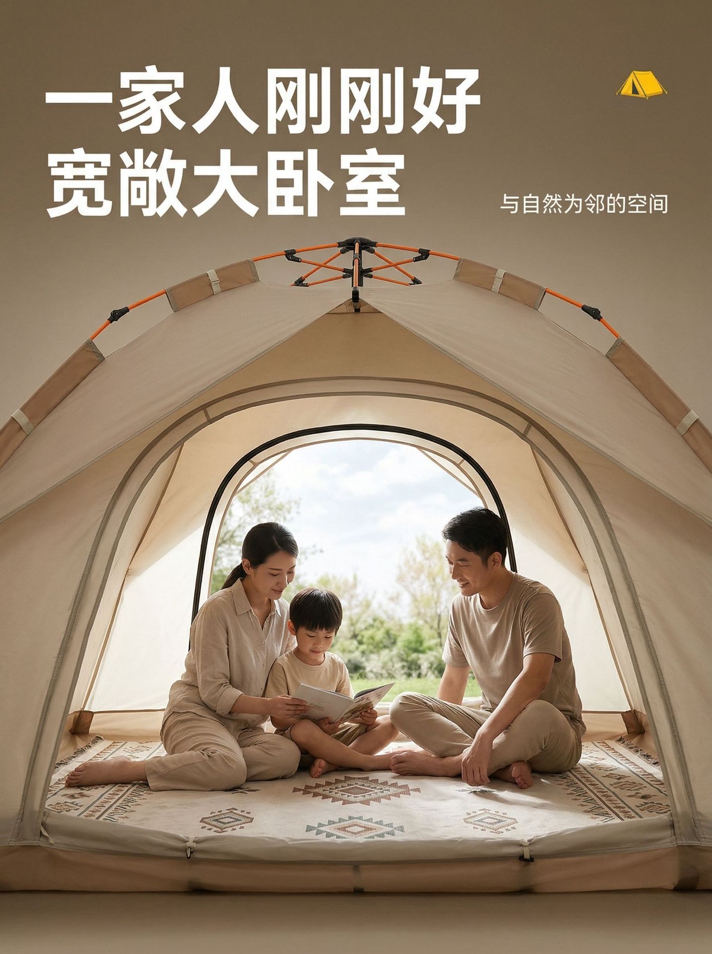Tent for Outdoor Camping, One-Second Quick Setup, Portable Hiking and Camping Gear, Outdoor Tent for Heavy Rain and Sun Protection