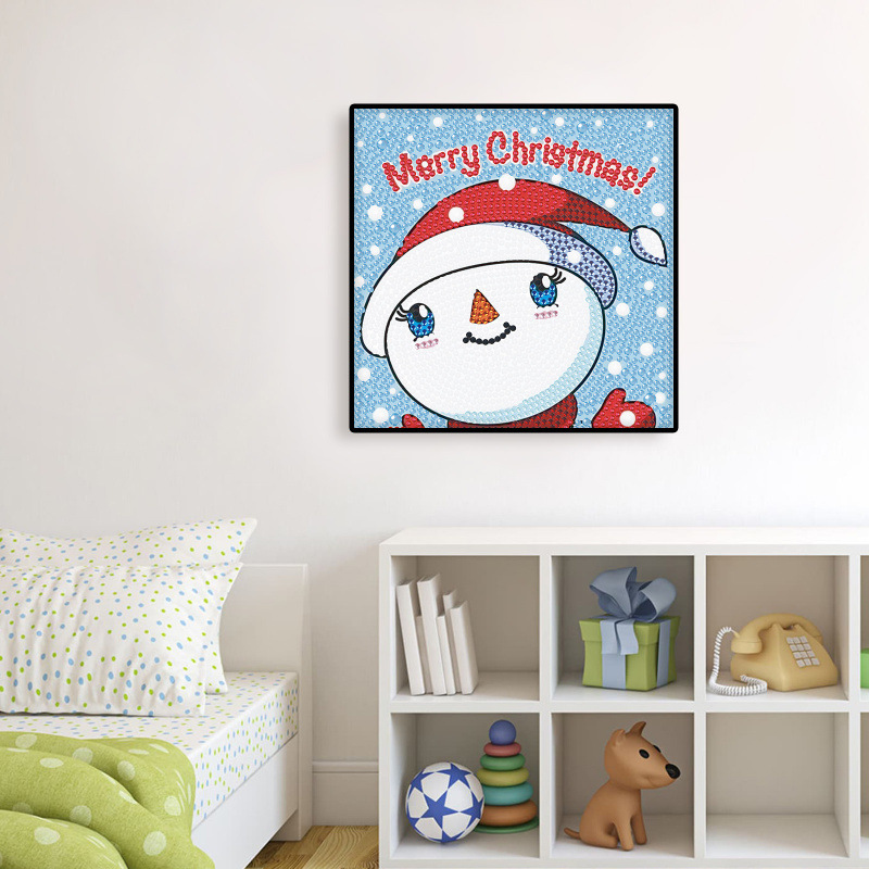 Diamante 5D dibujos animados transfronterizos para niños Papá Noel lindo muñeco de nieve DIY diamante pegatinas tamaño taladro
