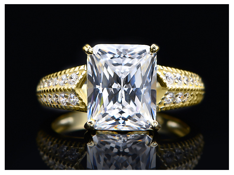 Fashion Geometric Sterling Silver Inlay Zircon Rings 1 Piece