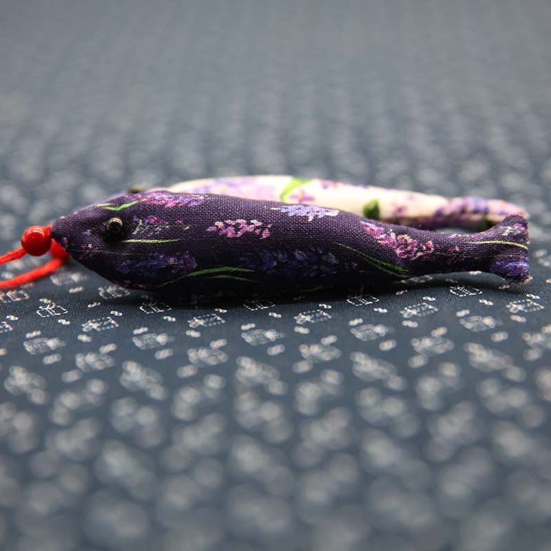 Patchwork estilo antiguo pescado coche colgante bolsa joyería suéter cadena bordado decorativo hecho a mano DIY llavero colgante