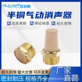 半铜消声器塑料蓝色消音器BSLM/BSL电磁阀气泵排气2分/1寸/3分/4