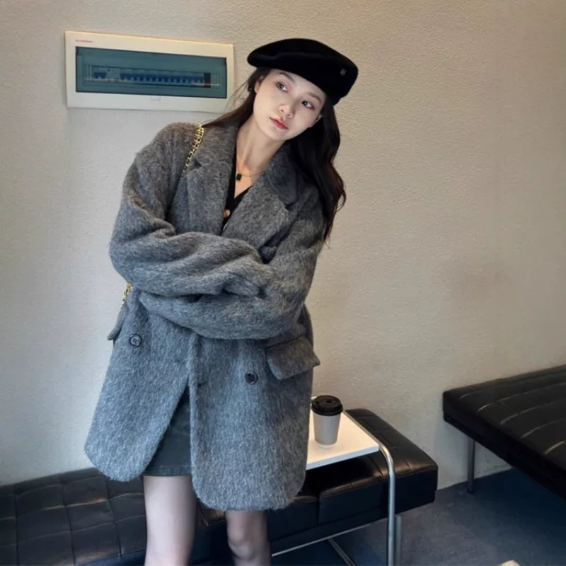 Демисезонное trench coat, шерстяное пальто, костюм, для подростков, усиленная толщина