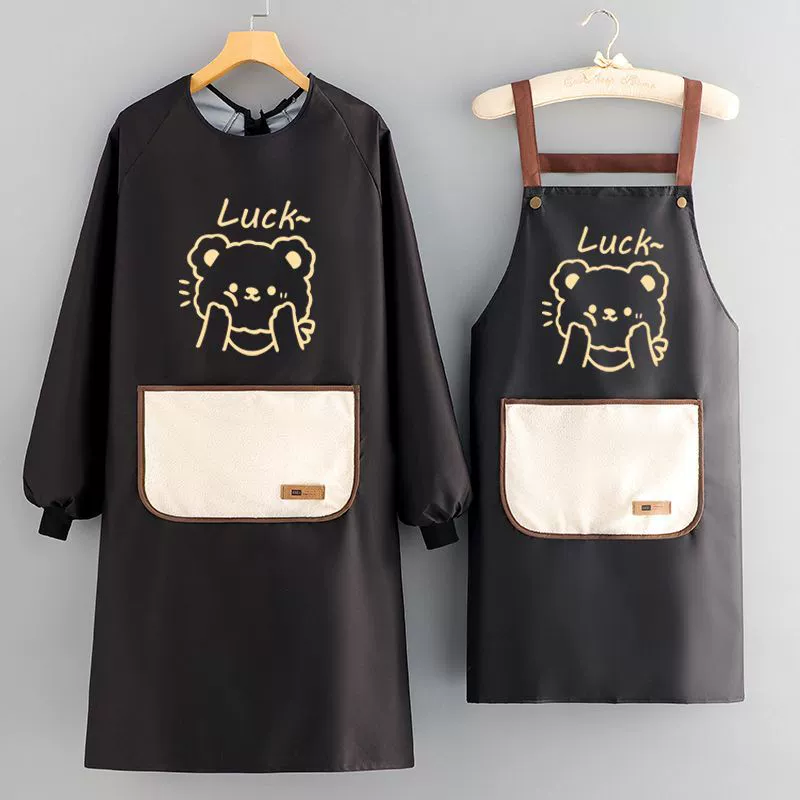 Домашняя кухня Водонепроницаемый маслостойкий фартук для питания взрослых Рабочая одежда с длинными рукавами