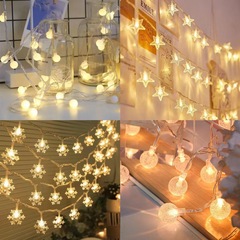 LEDの小さい白いボールの気泡のボールの五角の星の雪の花の明かりのストリングの明かりの卸売りの屋外のキャンプの寝室のクリスマスの雰囲気の明かり