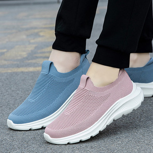 Spring Women's Shoes, Slip-On Walking Shoes, Non-Slip Soft Soles, Comfortable Mom's Shoes, Cushioning Mesh Breathable Casual Sports Shoes