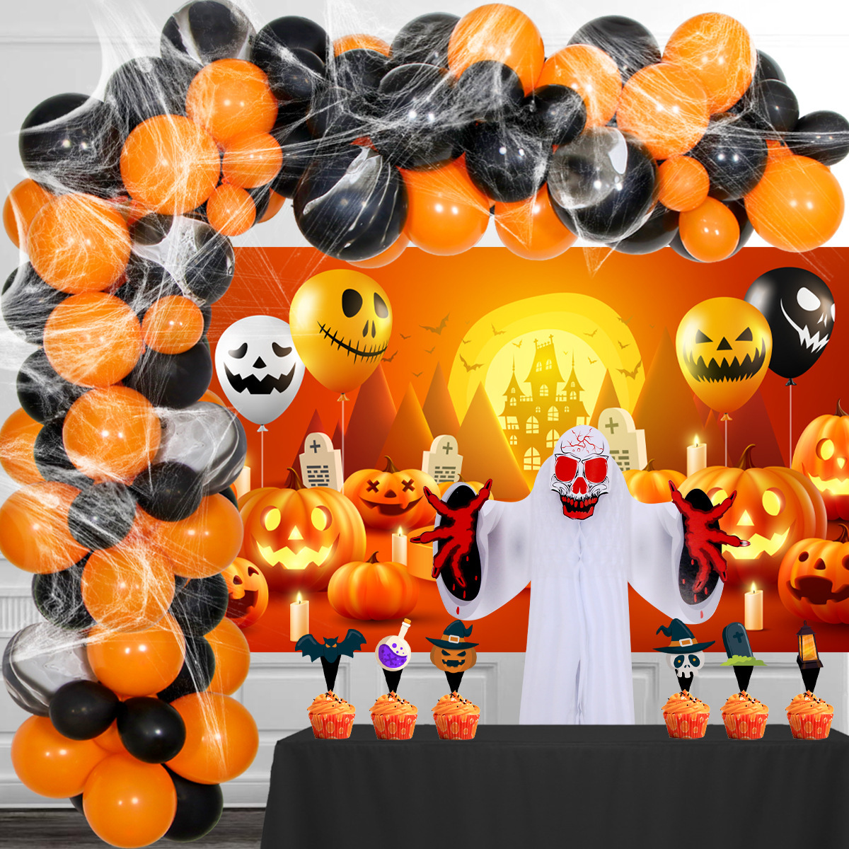 Nueva FIESTA DE Halloween decoración globo combinación cráneo calabaza globo fantasma fiesta Halloween globo traje