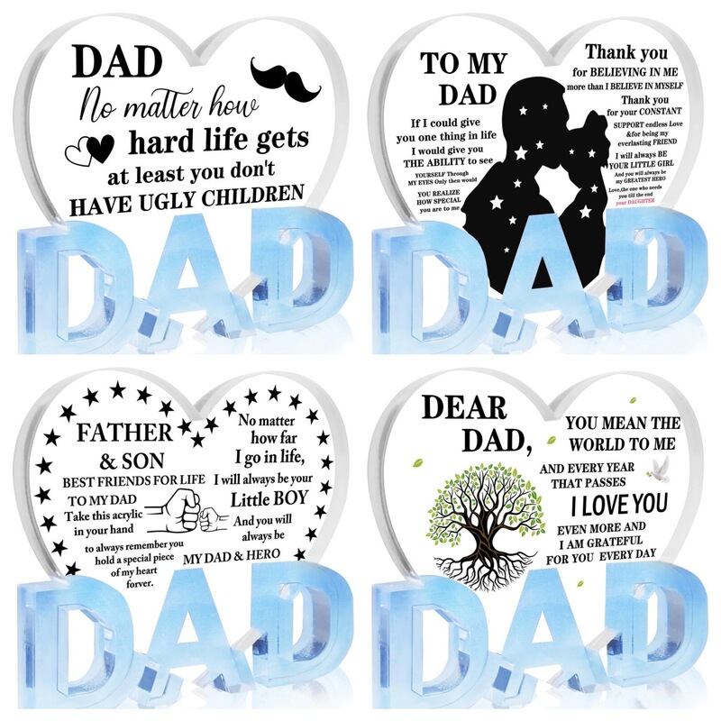 Amazon New Dad Transparent Acrylic Father's Day Birthday Gift Blessing Ornaments Desktop Decorations