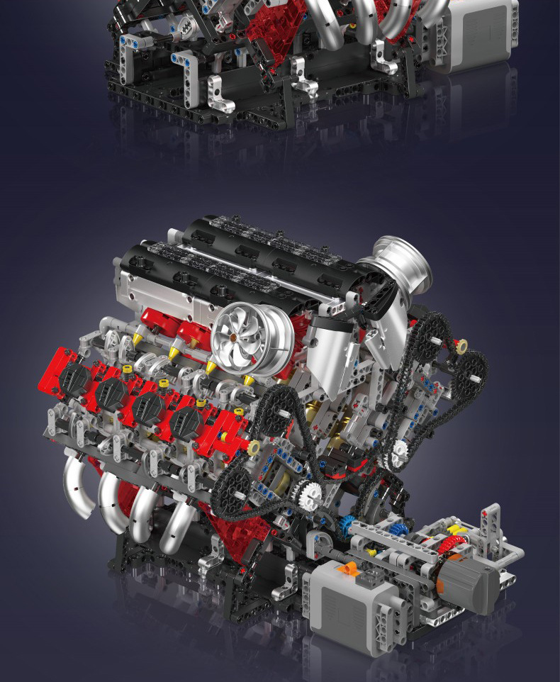 MOULD KING 10130 - F488 Supercar V8 Engine