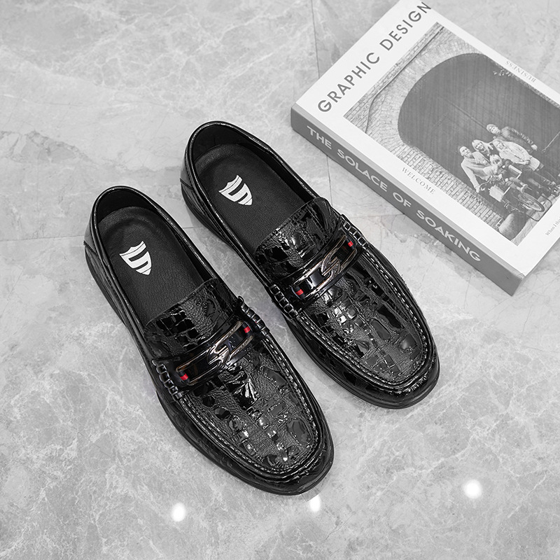 Nuovo set di scarpe comode da uomo in pelle con stampa alla moda, tendenza casual_voghion.com