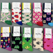 happysocks新款旗舰店女中筒袜瑞典潮牌HS百搭四季款外穿袜子批发