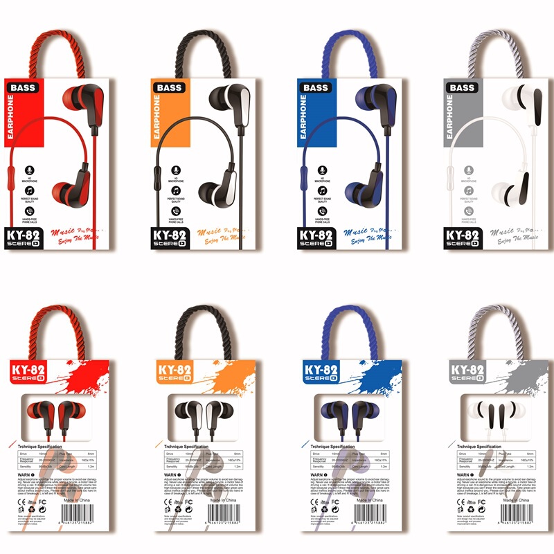 Hengjue HZ-82 in-ear with box with subwoofer headset transparent mobile phone Music cross-border headset