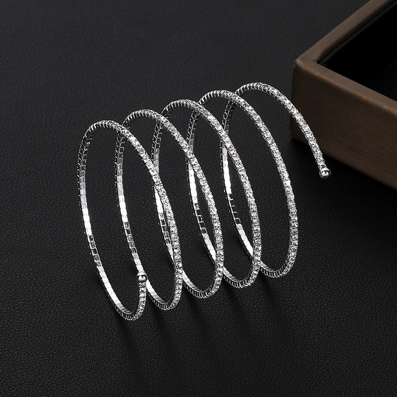 Cross-border Bridal Multi-layer Grab Chain Bracelet European and American Elastic Full Diamond Bracelet Bridal Crystal Diamond Bracelet Wedding Jewelry Cross-border Bridal Multi-layer Grab Chain Bracelet European and American Elastic Full Diamond Bracelet Bridal Crystal Diamond Bracelet Wedding Jewelry