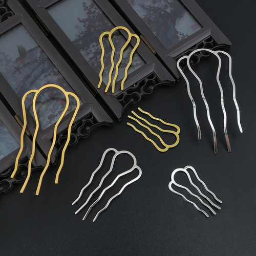 New headdress hairpin hairpin diy homemade four-tooth comb bridal wedding jewelry retro accessories wholesale