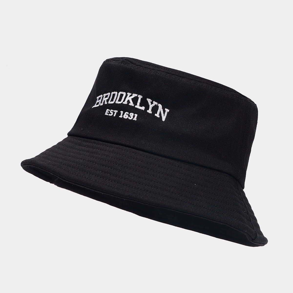 Sombrero de cuenca de Brooklyn para mujer, sombrero de sombra bordado de letras simples de moda para hombre, sombrero de pescador plegable de todo fósforo retro image 4