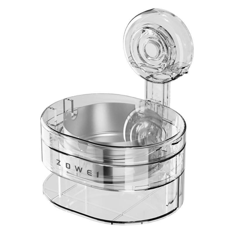 Ceniciero de ventosa enciendedor de cajas de cigarrillos de balcón para almacenar tazón de cigarrillos de acero inoxidable incorporado con cubierta volante a prueba de viento