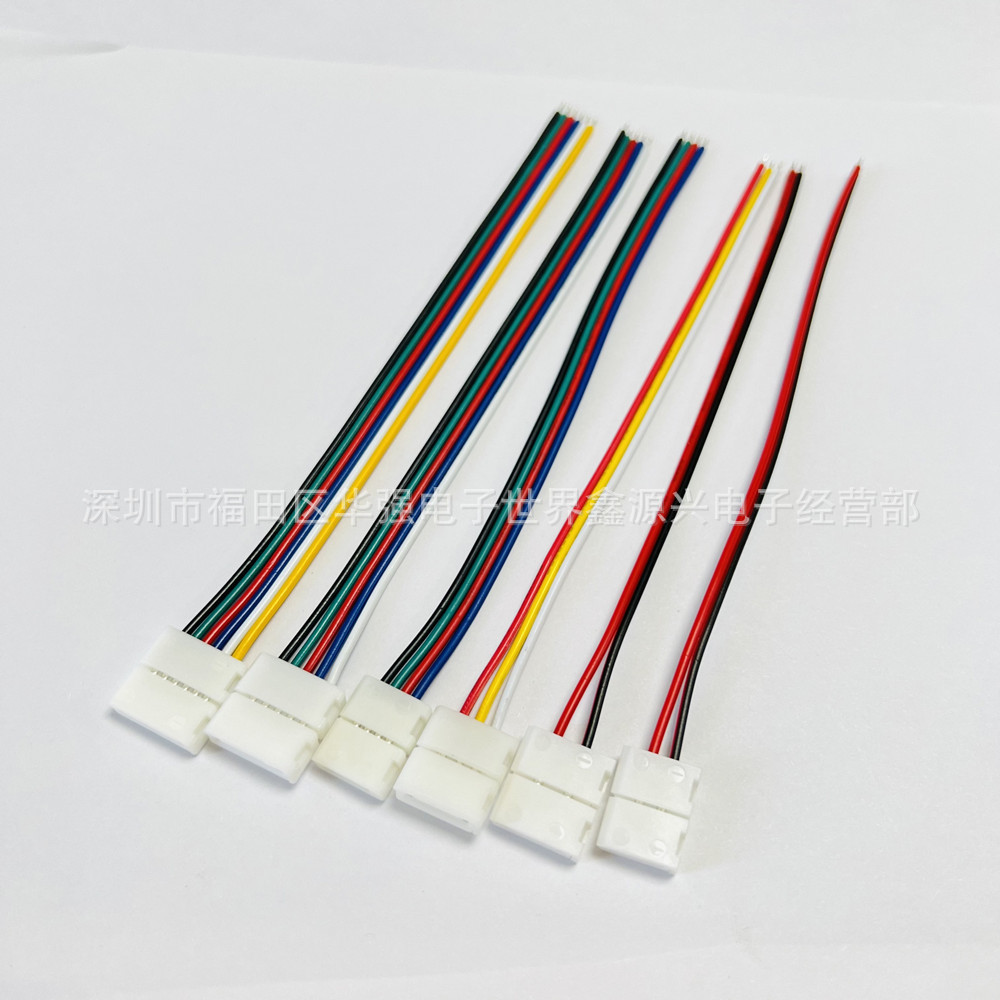 2-Channel/3-Channel/4-Channel/5-Channel/6-Channel Solderless Hook-up Connector LED Strips, Single Wire RGB Mono 8mm/10mm Front Wiring LED Strips