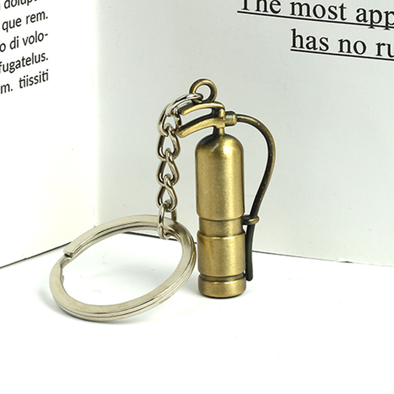 Fire protection gift promotion metal pendant wholesale laser lettering custom logo mini simulation fire extinguisher keychain Fire protection gift promotion metal pendant wholesale laser lettering custom logo mini simulation fire extinguisher keychain