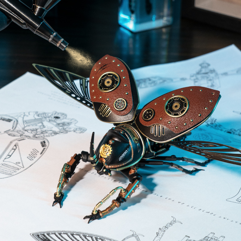 Ruo To Ruo Ke Modelo de moldeo por inyección de metal ensamblado de madera Rompecabezas tridimensional hecho a mano Regalo de juguete de montaje difícil