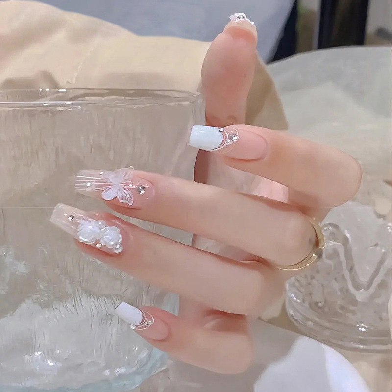 Butterfly wearing nail detachable nail patch nail sticker nail sticker fake nail wearing nail sticker X102