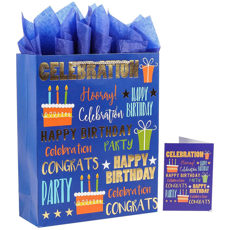 Amazon's Exquisite Birthday Gift Bag with Handle, Large White Cardboard Bag, Clothing Store High-end Bag Amazon's Exquisite Birthday Gift Bag with Handle, Large White Cardboard Bag, Clothing Store High-end Bag