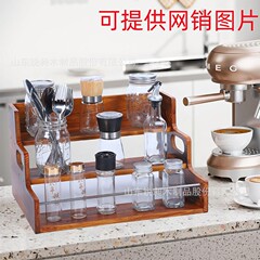木製スパイスラックキッチンアイアンウッド組み合わせスパイス収納ラック赤ワインとワインステップディスプレイ収納ラック