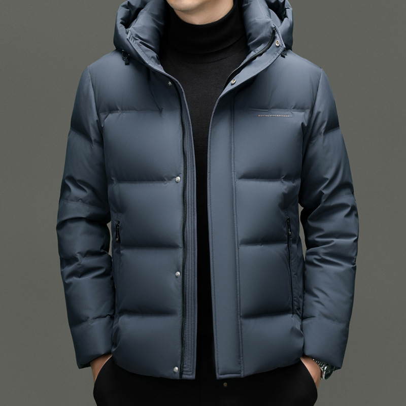 Tommy 90% White Goose down Men's Hooded Bread down Jacket 2025 New Winter Thickeneded Warm and Cold-Proof Jacket