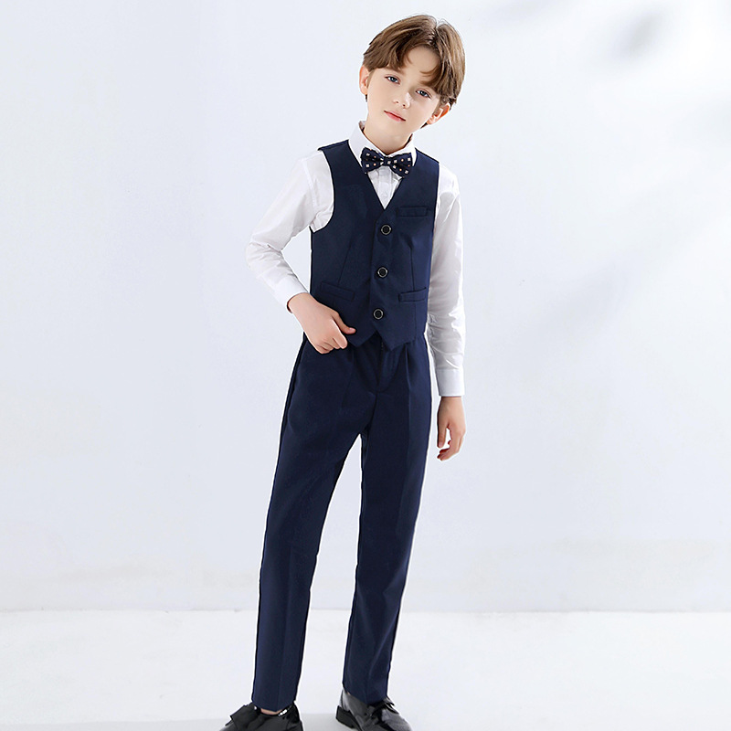 Vestido de los niños niño niña de las flores chaleco traje de piano traje de rendimiento traje de niño pequeño traje de otoño nuevo