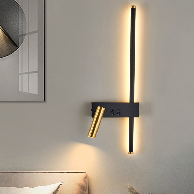 Exclusive Custom Modern Minimalist Living Room Grille Background Wall Lamp Spotlight Nordic Bedroom Bedside Lamp with Switch