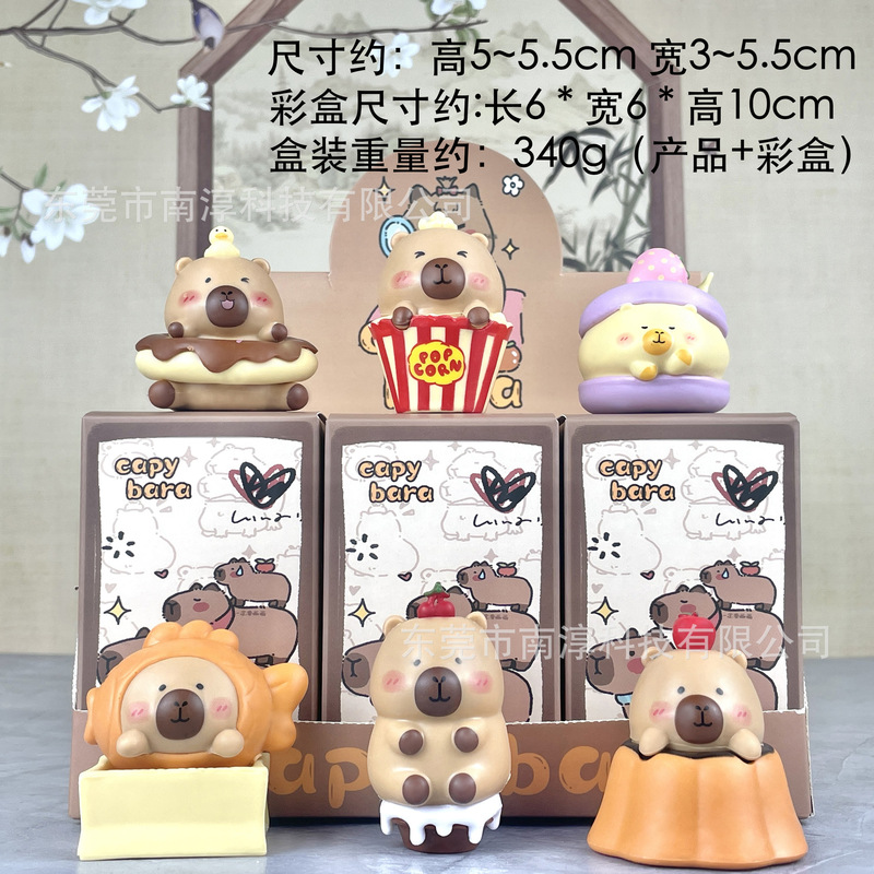 秋千卡皮巴拉盲盒手办小憨豆可爱水豚卡通摆件扭蛋机公仔批发代发|undefined