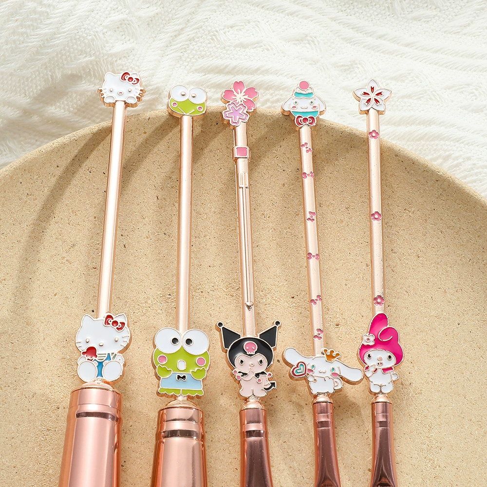 Makeup Brush Set, Hello Kitty–Style Cute Cartoon Eye Brushes, 11-piece with Cosmetic Bag Option