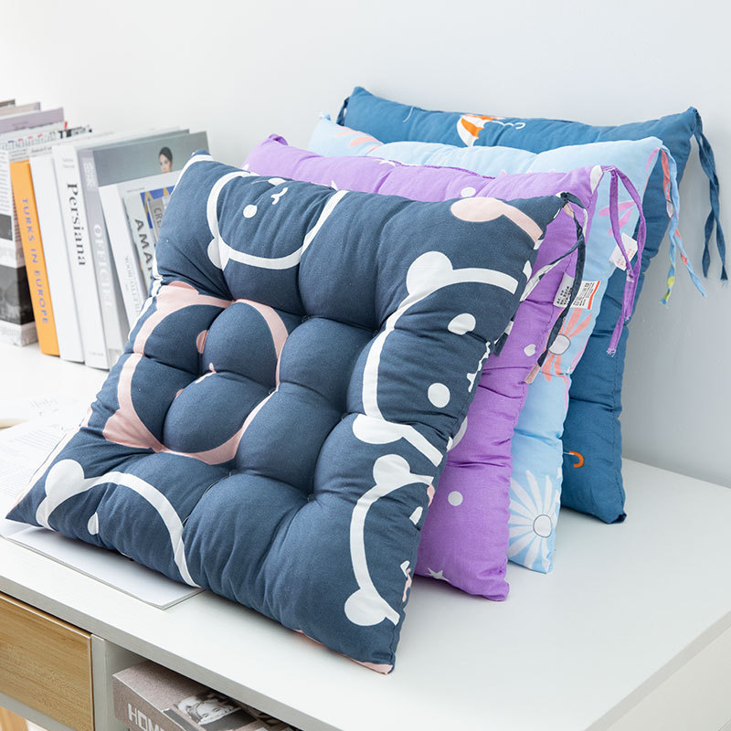 Cotton and Linen Thickened Round Cushion Sha Ta Rice Chair Cushion Student Classroom Futon Household Floor Soft Long Cushion